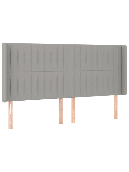 Box spring postel s matrací a LED světle šedá 160x200 cm textil