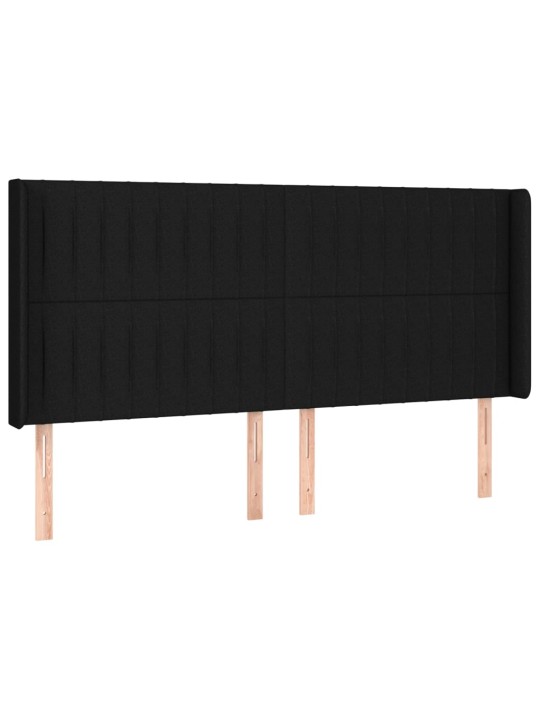 Box spring postel s matrací a LED černá 200x200 cm textil