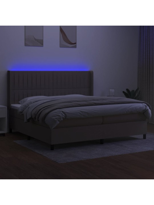 Box spring postel s matrací a led taupe 200x200 cm textil