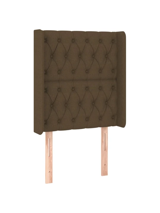 Box spring postel s matrací a led tmavě hnědá 80x200 cm textil