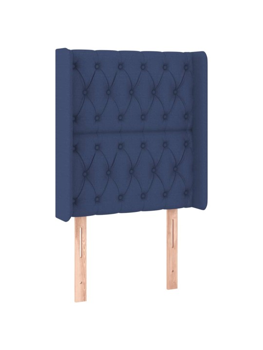 Box spring postel s matrací a led modrá 80 x 200 cm textil