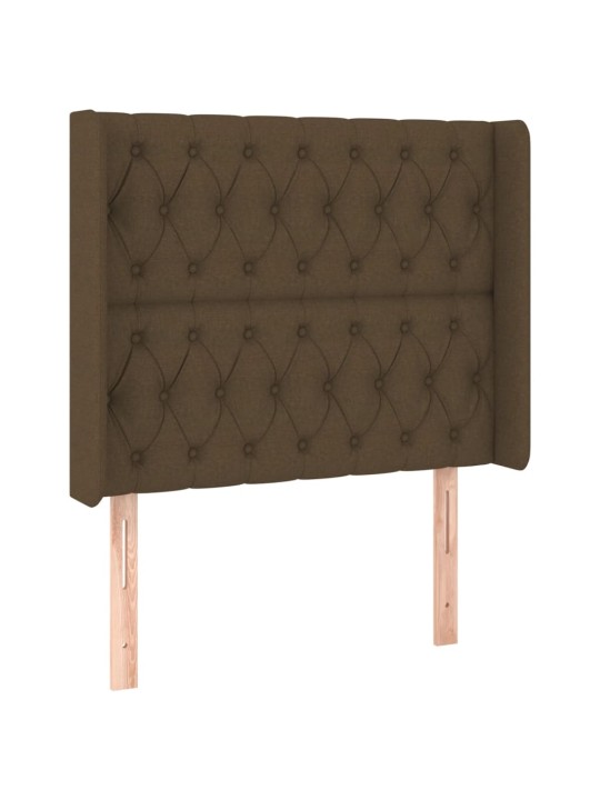 Box spring postel s matrací a led tmavě hnědá 100x200 cm textil