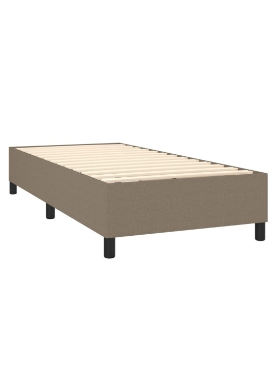 Box spring postel s matrací a LED taupe 100x200 cm textil