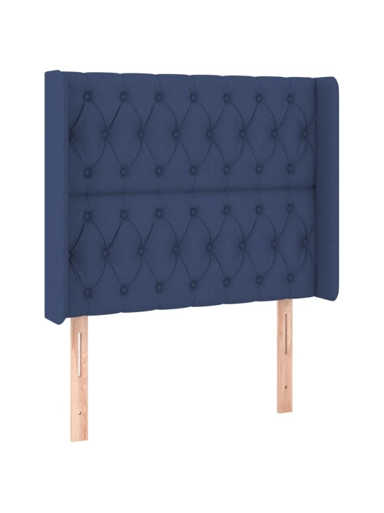 Box spring postel s matrací a LED modrá 100x200 cm textil