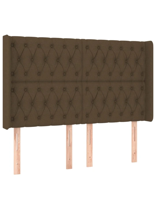 Box spring postel s matrací a LED tmavě hnědá 140x190 cm textil