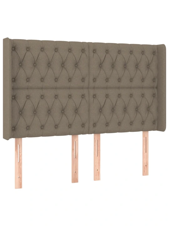Box spring postel s matrací a led taupe 140x190 cm textil