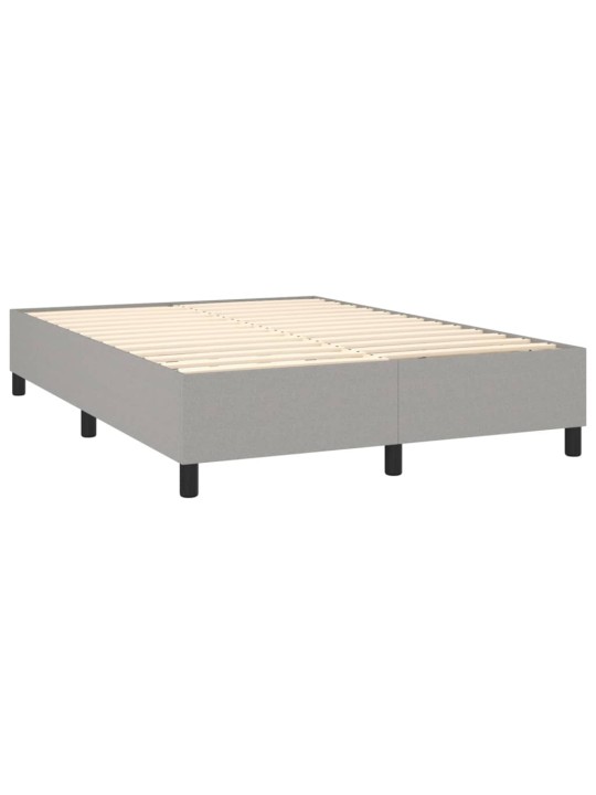 Box spring postel s matrací a LED světle šedá 140x200 cm textil