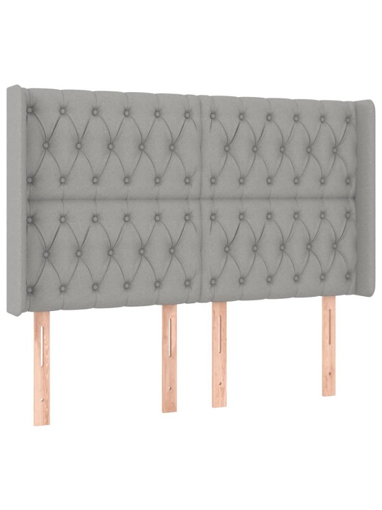 Box spring postel s matrací a LED světle šedá 140x200 cm textil