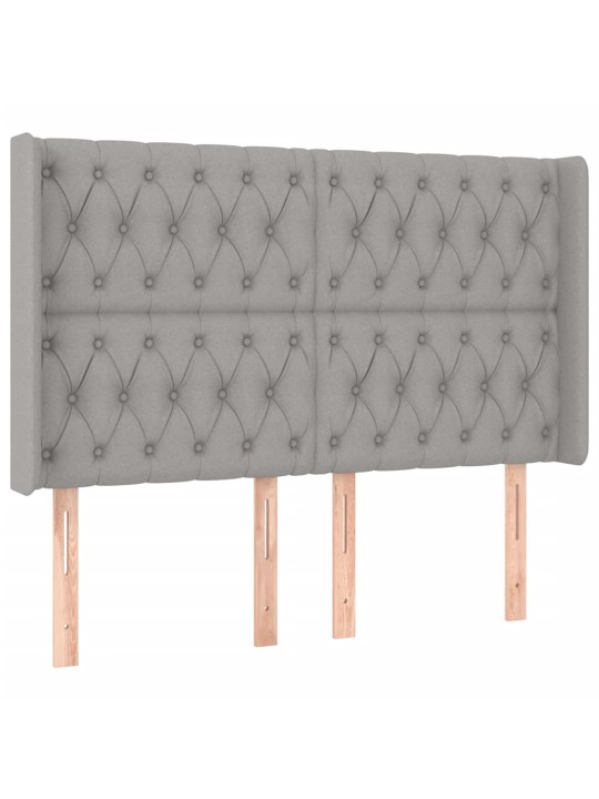 Box spring postel s matrací a LED světle šedá 160x200 cm textil
