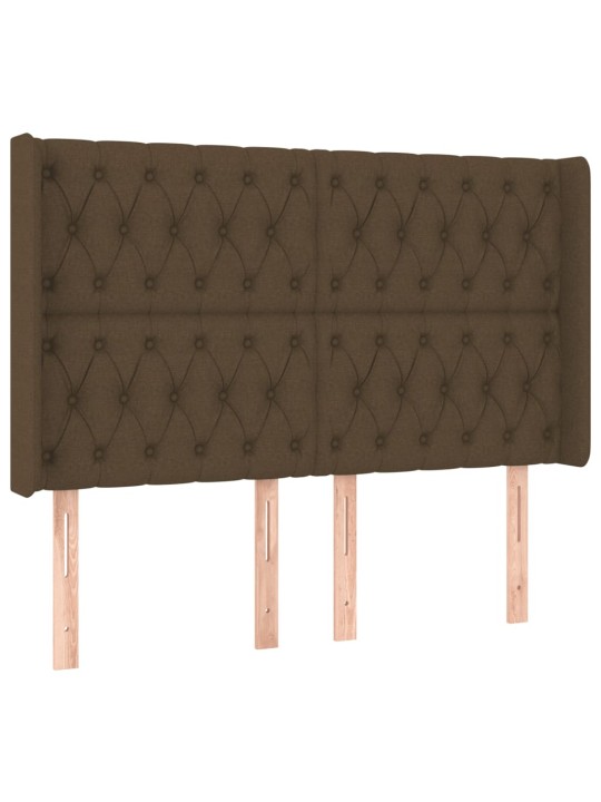 Box spring postel s matrací a led tmavě hnědá 160x200 cm textil