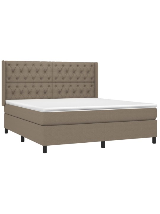 Box spring postel s matrací a led taupe 160x200 cm textil