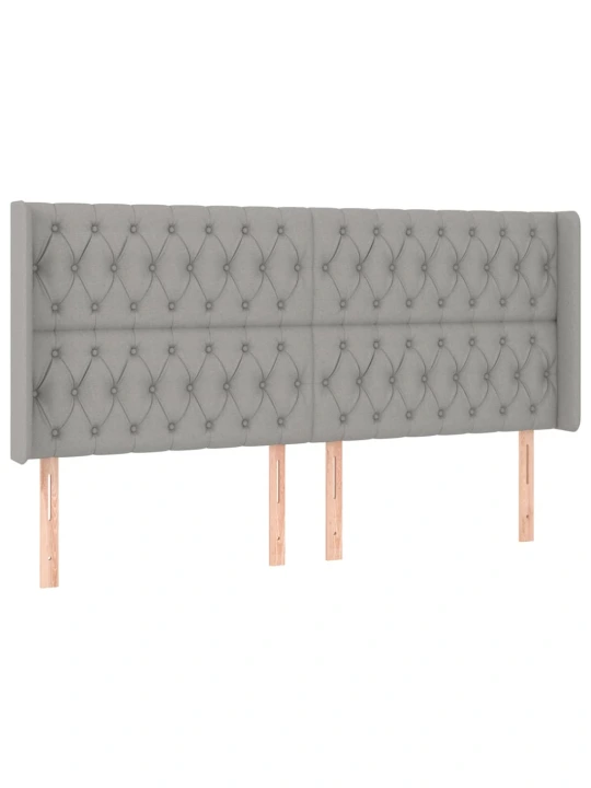 Box spring postel s matrací a LED světle šedá 200x200 cm textil