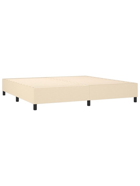 Box spring postel s matrací a led krémová 200x200 cm textil