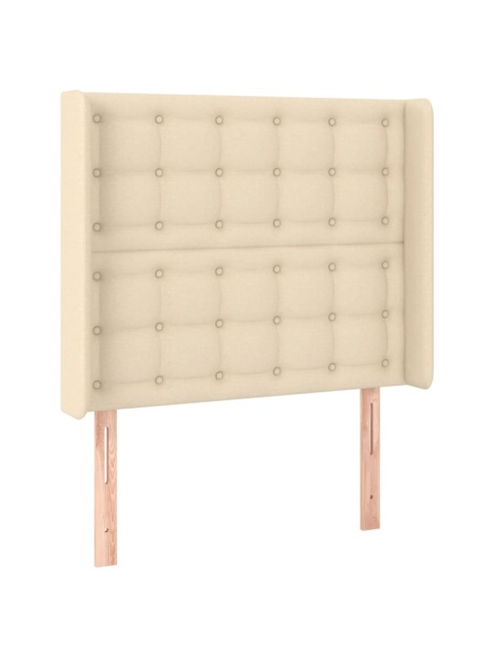Box spring postel s matrací a led krémová 80 x 200 cm textil