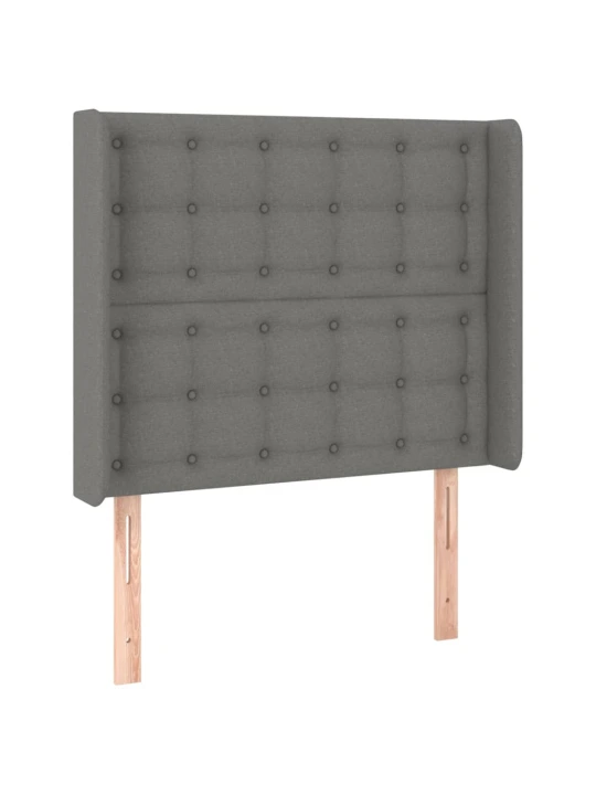 Box spring postel s matrací a LED tmavě šedá 90x190 cm textil
