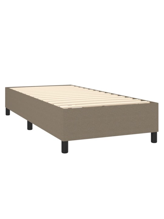 Box spring postel s matrací a LED taupe 100x200 cm textil