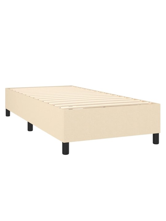 Box spring postel s matrací a led krémová 100x200 cm textil