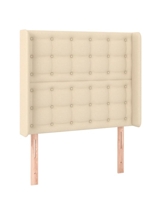 Box spring postel s matrací a led krémová 100x200 cm textil