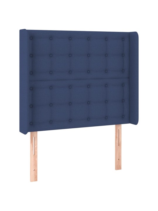 Box spring postel s matrací a LED modrá 100x200 cm textil