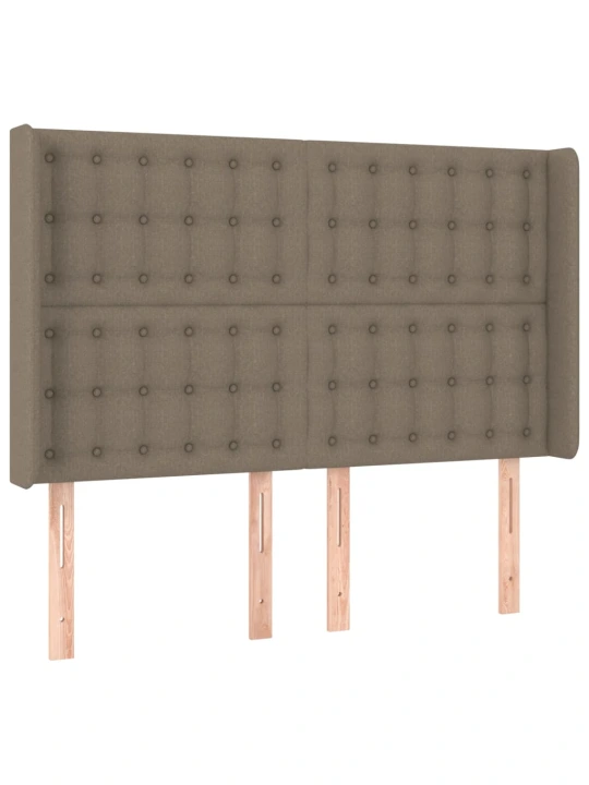 Box spring postel s matrací a LED taupe 140x200 cm textil