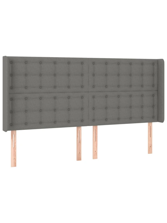 Box spring postel s matrací a LED tmavě šedá 160x200 cm textil