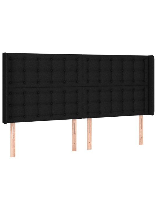 Box spring postel s matrací a LED černá 160x200 cm textil