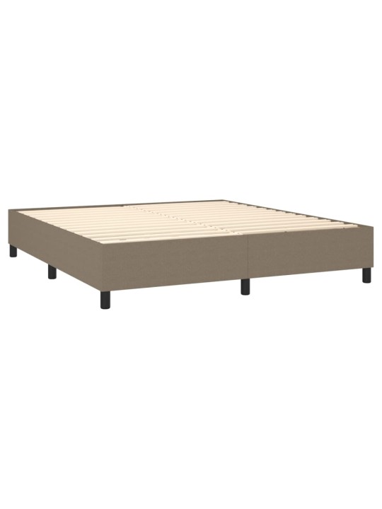 Box spring postel s matrací a LED taupe 180x200 cm textil