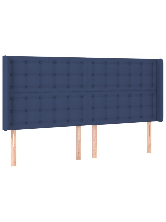 Box spring postel s matrací a LED modrá 180x200 cm textil