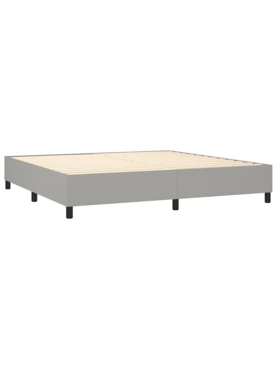 Box spring postel s matrací a LED světle šedá 200x200 cm textil