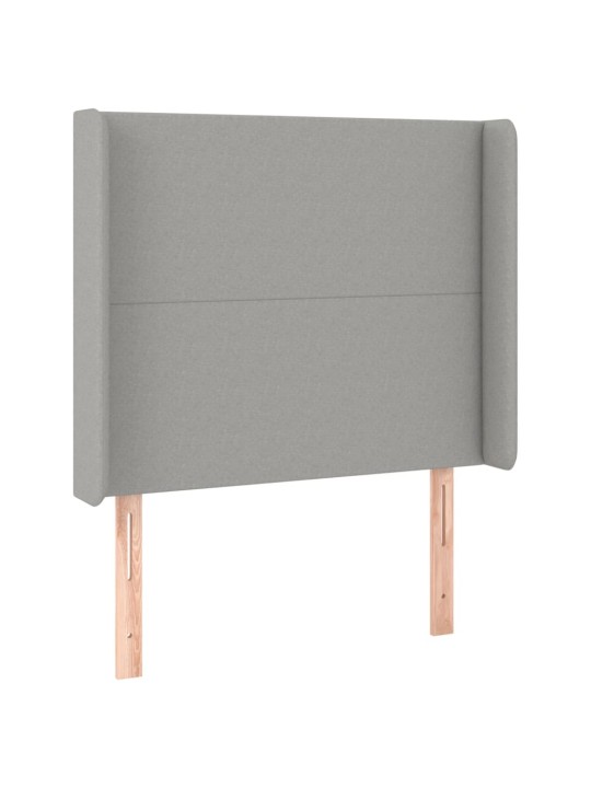 Box spring postel s matrací a LED světle šedá 90x200 cm textil