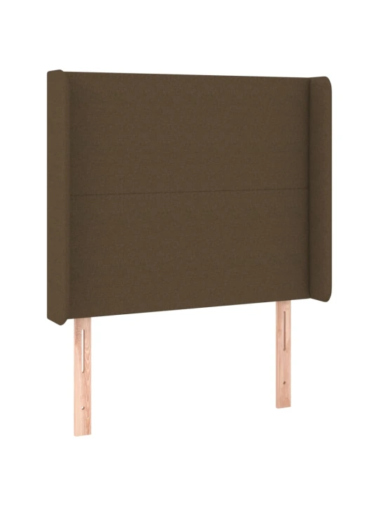 Box spring postel s matrací a led tmavě hnědá 90x200 cm textil