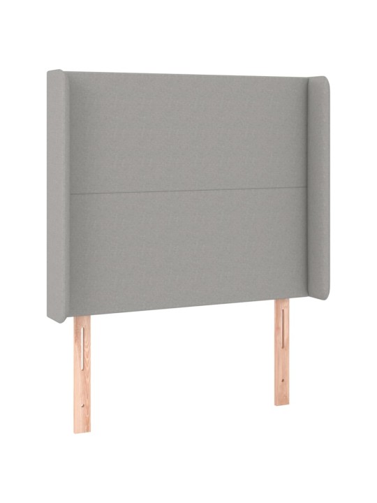 Box spring postel s matrací a LED světle šedá 100x200 cm textil