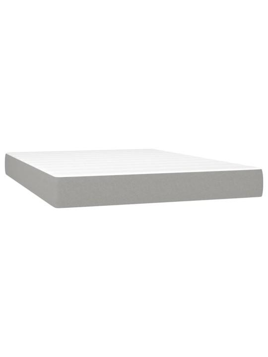 Box spring postel s matrací a LED světle šedá 140x190 cm textil