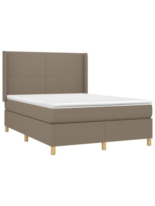 Box spring postel s matrací a led taupe 140x190 cm textil