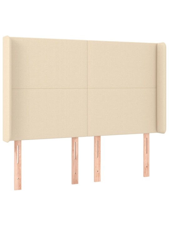 Box spring postel s matrací a led krémová 140x190 cm textil