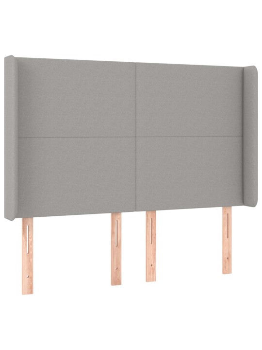 Box spring postel s matrací a LED světle šedá 140x200 cm textil