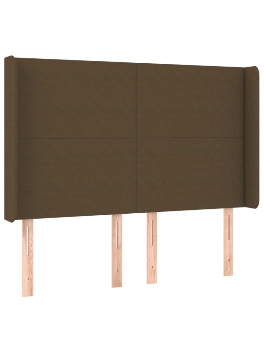 Box spring postel s matrací a led tmavě hnědá 140x200 cm textil