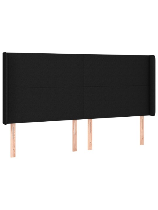 Box spring postel s matrací a LED černá 160x200 cm textil