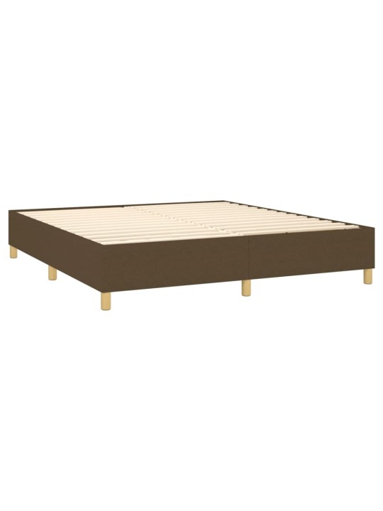 Box spring postel s matrací a led tmavě hnědá 180x200 cm textil