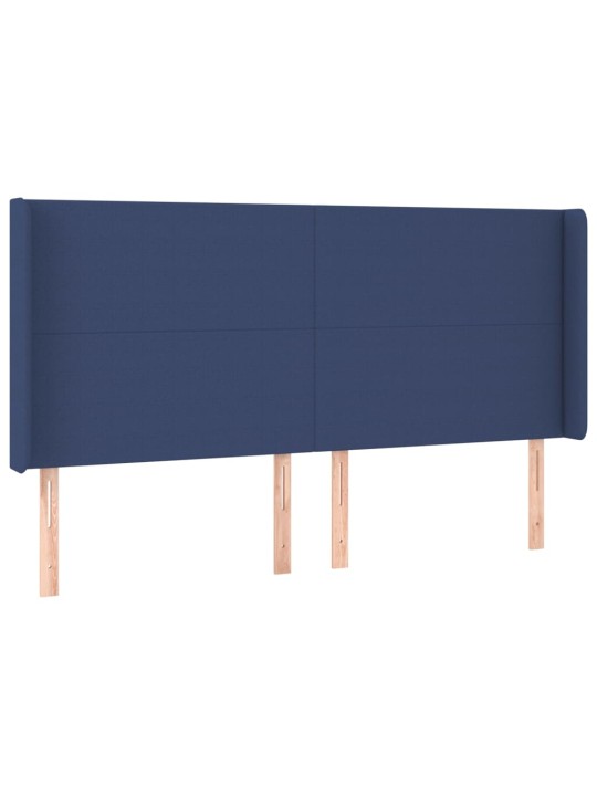 Box spring postel s matrací a LED modrá 180x200 cm textil