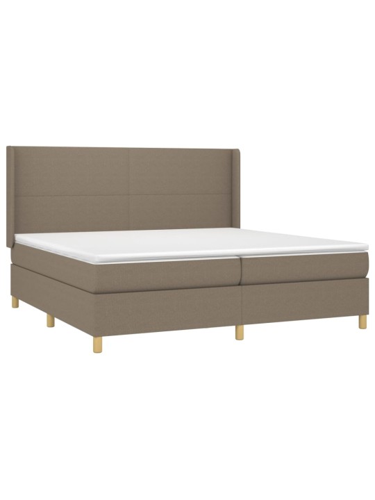 Box spring postel s matrací a led taupe 200x200 cm textil