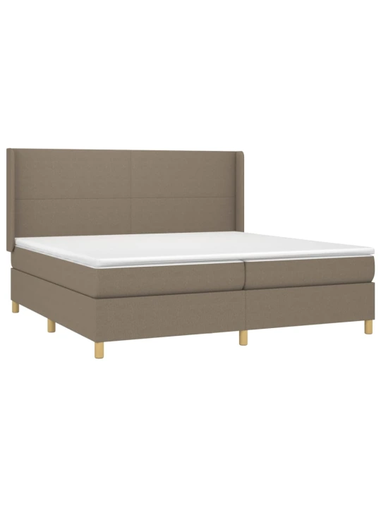 Box spring postel s matrací a led taupe 200x200 cm textil