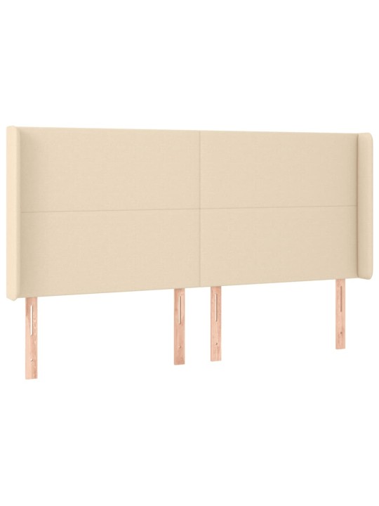 Box spring postel s matrací a led krémová 200x200 cm textil