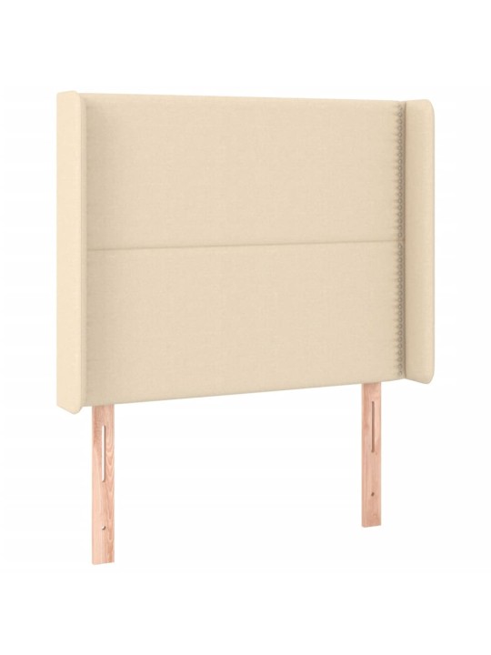Box spring postel s matrací a LED krémová 80 x 200 cm textil