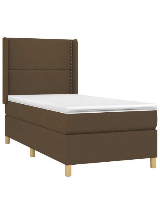 Box spring postel s matrací a LED taupe 90x200 cm textil