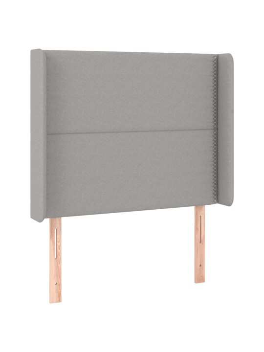 Box spring postel s matrací a LED světle šedá 100x200 cm textil