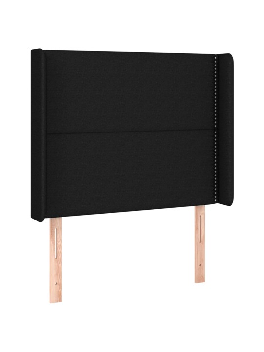 Box spring postel s matrací a LED černá 100x200 cm textil