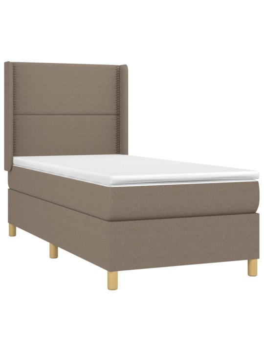Box spring postel s matrací a LED taupe 100x200 cm textil