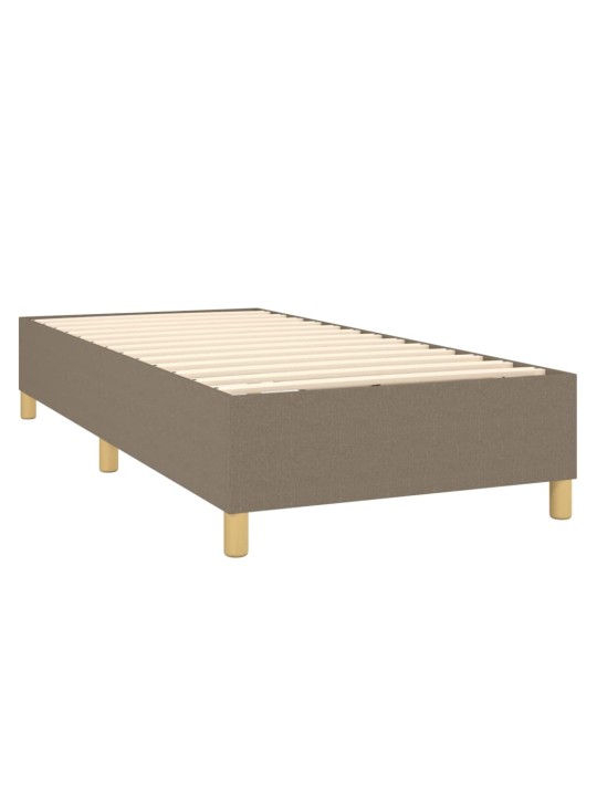Box spring postel s matrací a LED taupe 100x200 cm textil