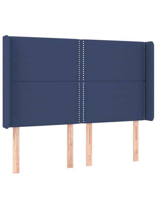 Box spring postel s matrací a LED modrá 140x190 cm textil